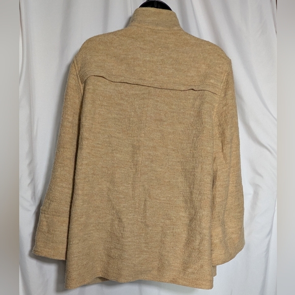 Chico s Boiled Wool Tan/linen Jacket/Blazer,‎ Winter/Spring, Zip up, | Sz 2 (L) - Picture 3 of 10